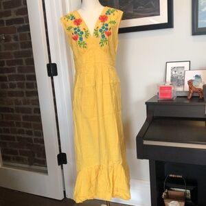 Stunning Tracy Reese Yellow Floral Embroidered Dress EUC